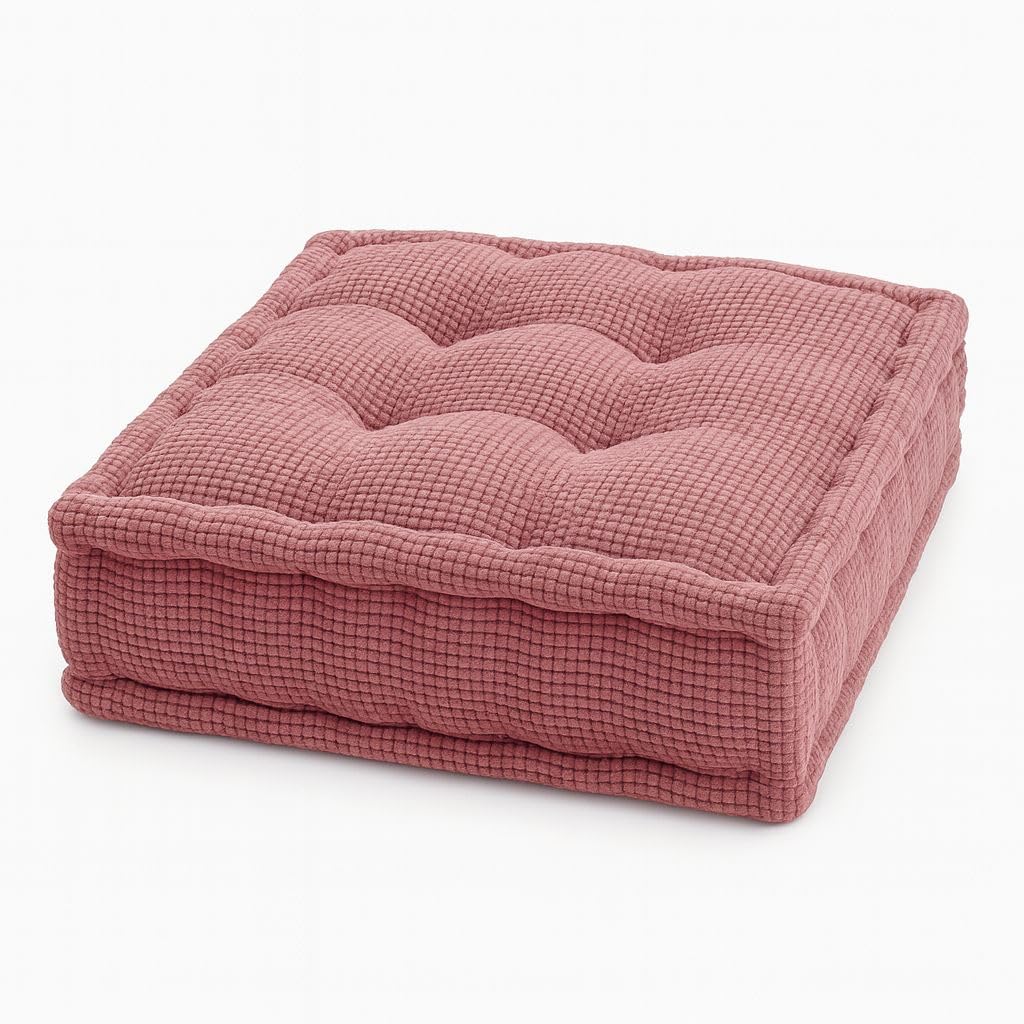 Pro Home Blush (Tufted) Booster Cushion For Chair & Armchair – Thick Firm Support To Seat Riser Height For Elderly & Adults, Pressure Relief For Pregnancy, Recovery & Comfort, Washable Cover (Blush (Tufted))
