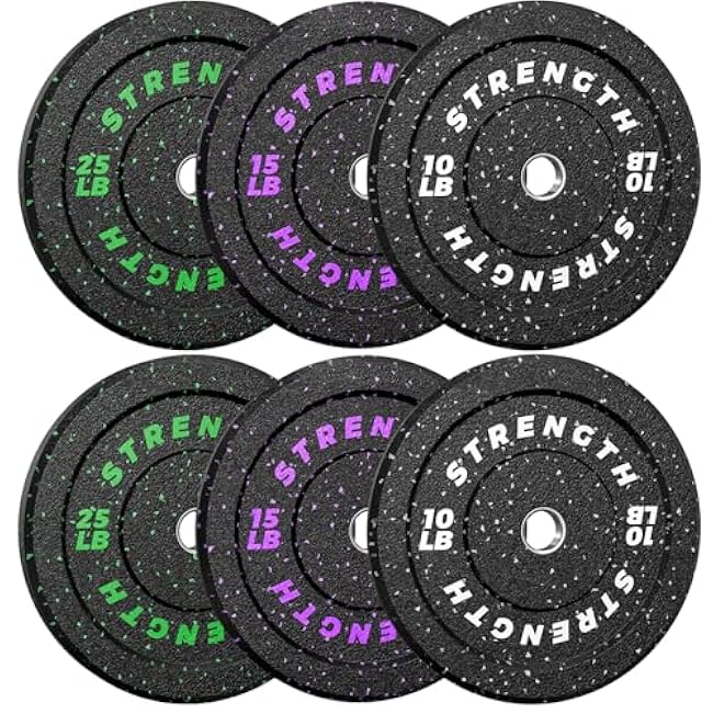 XDDIAS 2-Inch Bumper Plates, Barbell Rubber Olympic Weight Plates Set for Home Gym Strength Training, 20-260lbs, Multiple Options