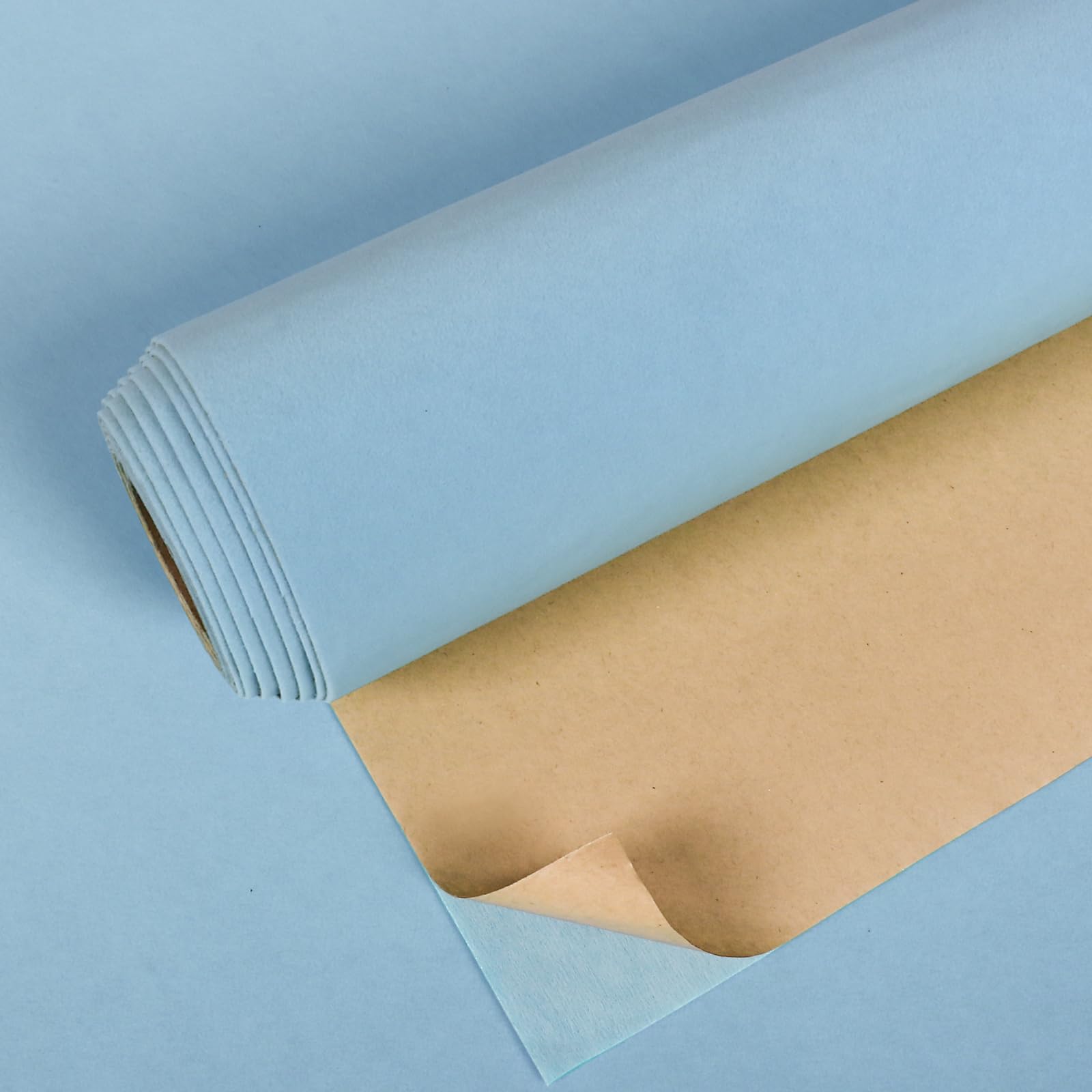 VEELIKE Tapeten Samtstoff Hellblau Möbelfolie Selbstklebend Tapete Blau Samt Stofftapete Klebefolie Möbel Schlafzimmer Dekorfolie Schmuckkästchen Samttapeten wohnzimmer Abnehmbar 40 cm x 300 cm