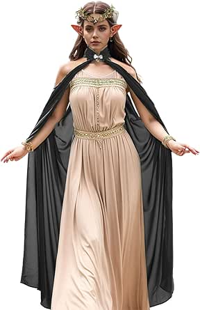 UniqKaliber Middeleeuwse elfenmantel voor vrouwen, volledige lengte, feeëncape, off-shoulder capelet, renaissance, cosplay kostuum, Blauw, One szie UniqKaliber Middeleeuwse elfenmantel voor vrouwen, volledige lengte, feeëncape, off-shoulder capelet, renaissance, cosplay kostuum, Blauw, One szie