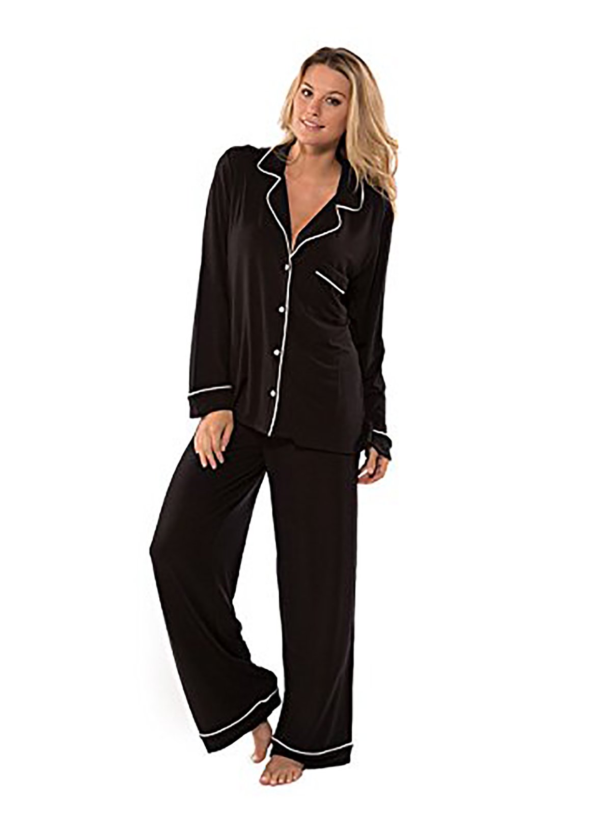 Barefoot DreamsLUXE MILK JERSEY PIPED PAJAMA