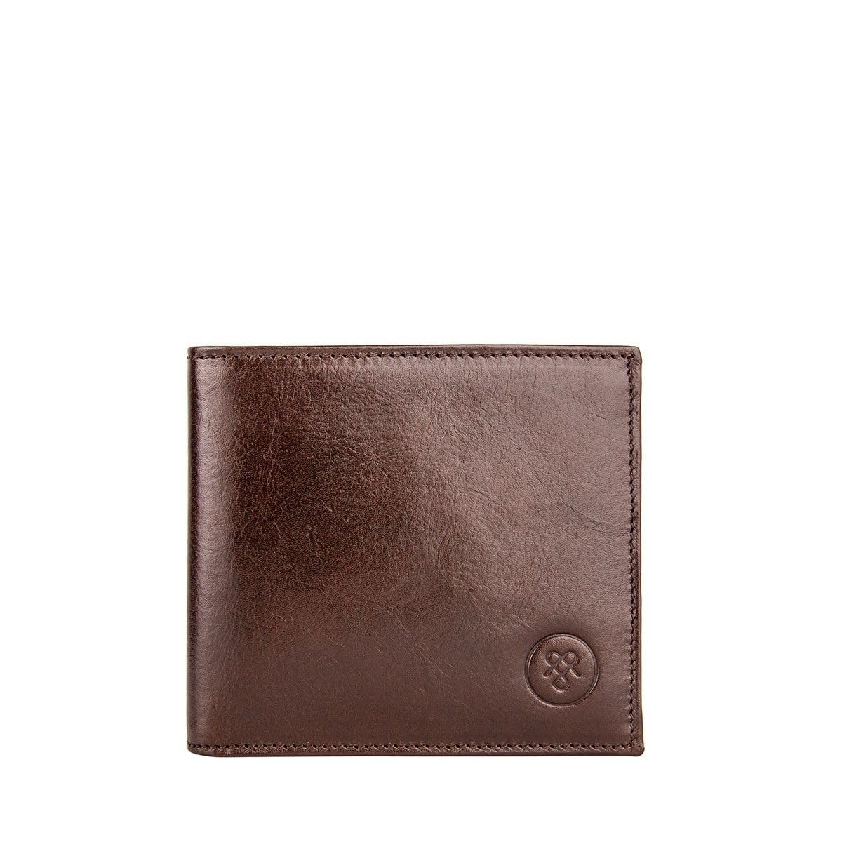 Maxwell Scott - Personalized Luxury Leather RFID Billfold Wallet for Men - Handmade in Italy - The Vittore RFID Dark Brown