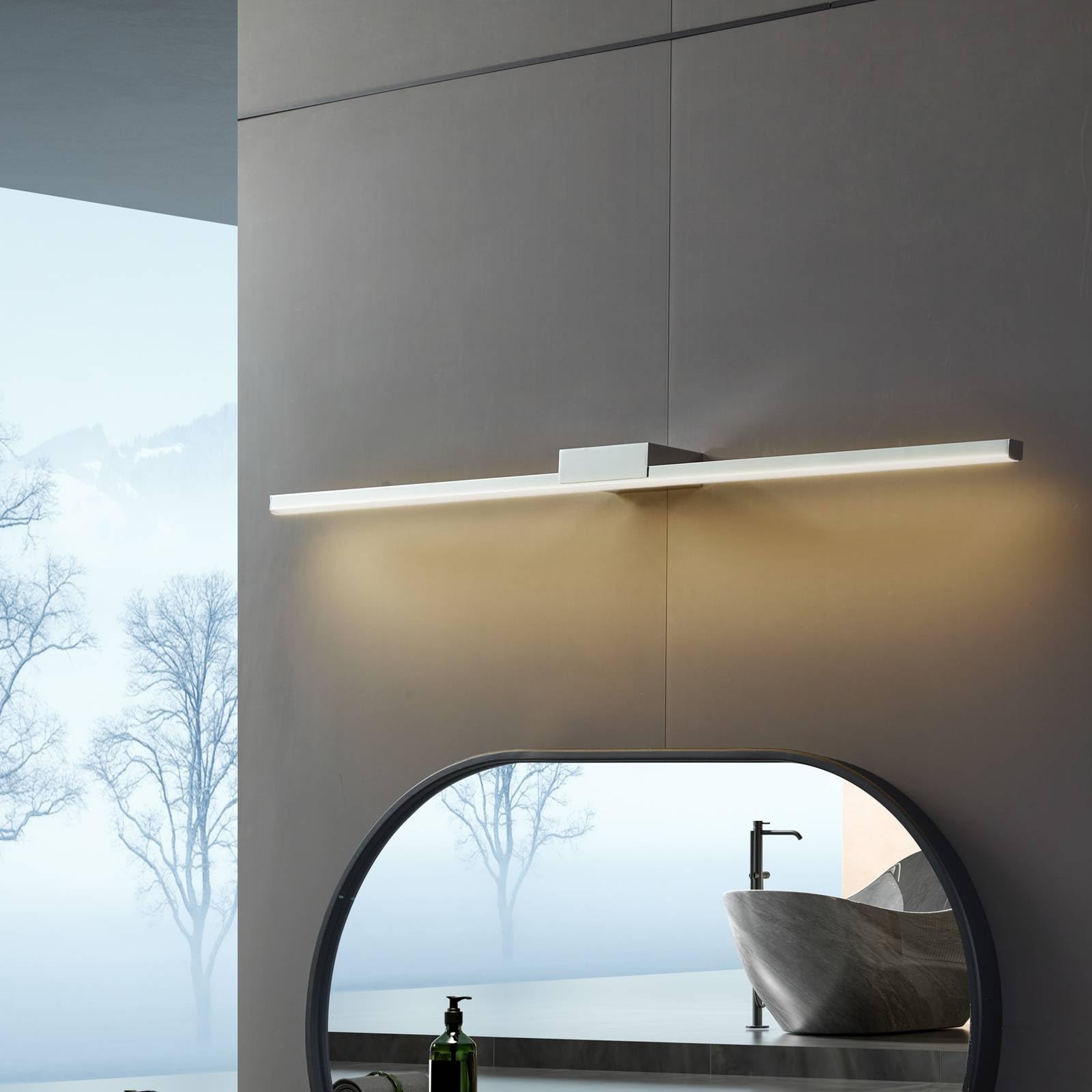 Lucande LED Wandleuchte, Wandlampe Bad Kivana (spritzwassergeschützt (Modern) in Chrom aus Aluminium (1 flammig) - Wandleuchten Spiegelleuchte Badezimmer Wandbeleuchtung Badezimmerleuchte