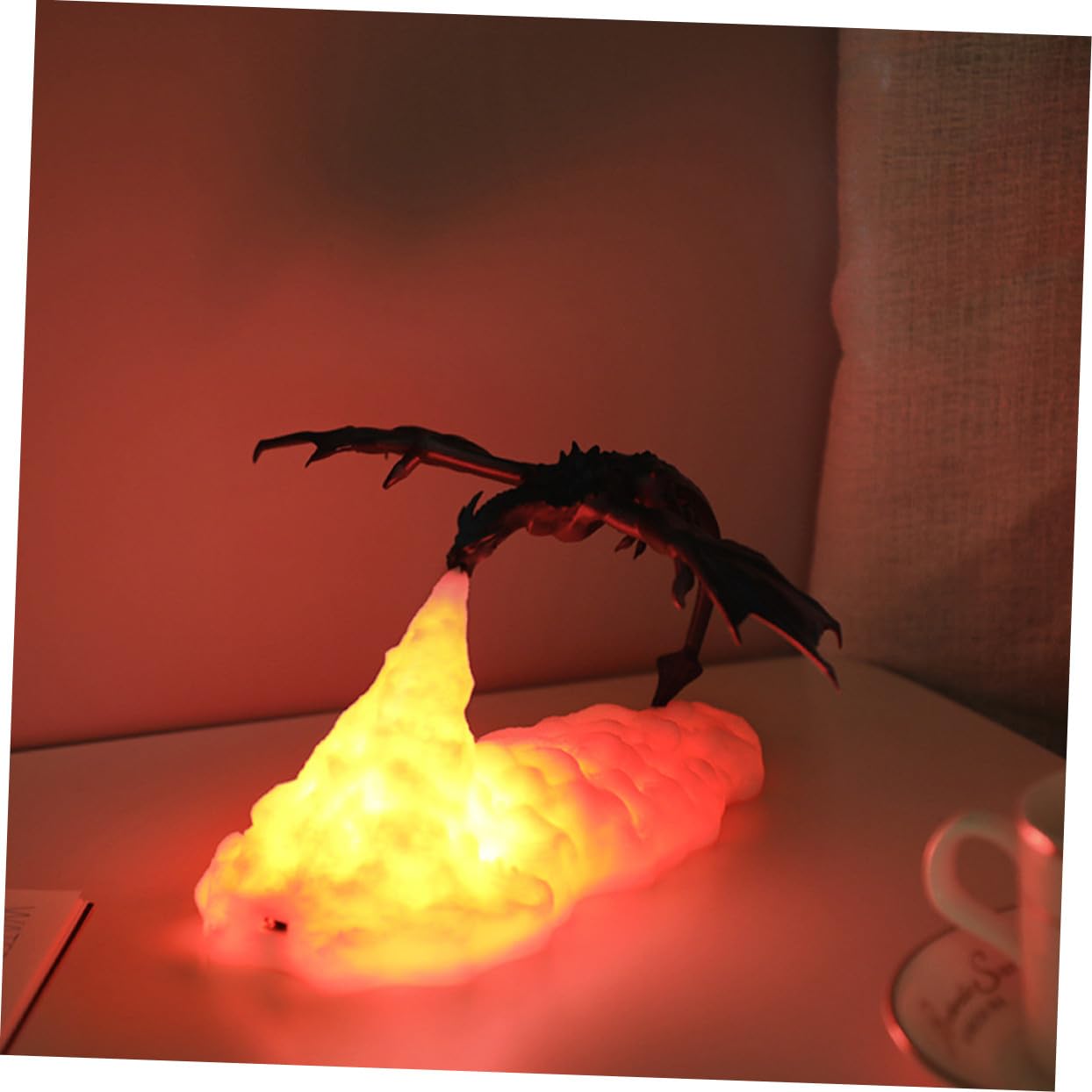 TEHAUX Lámpara de Noche LED Forma de Dinosaurio, Luz Táctil Recargable Usb, Decoración Delicada para Fiestas y Cumpleaños Infantiles
