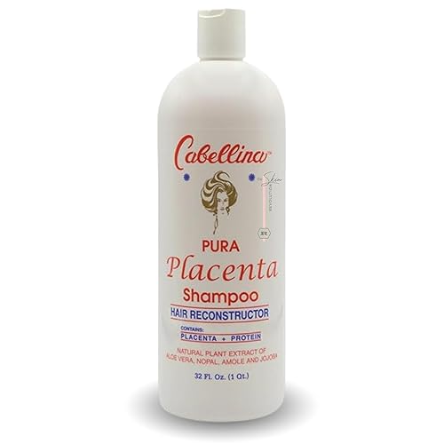 Cabellina Pura Placenta y Proteína Champú Reconstructor del Cabello con Cepillo - 32oz