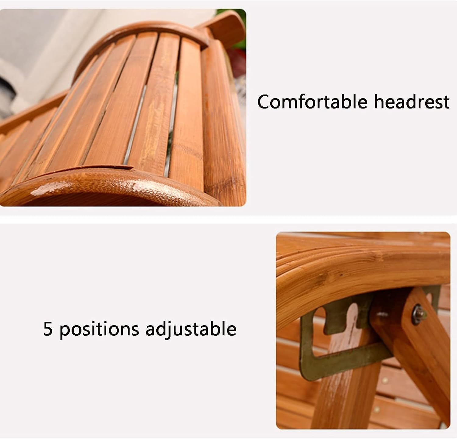 Comfortable Outdoor Garden Reclining Chair,Lawn Patio Lounge Chairs,Camping Beach Folding Recliners,Wooden Folding Chairs with Padded Seats,Ergonomic,Brown (Color : Brown)