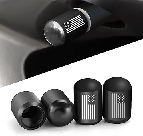 Miniatura 1 de Ajxn 4 tapas de vástago de válvula de neumático de la bandera estadounidense, tapas universales de vástago de válvula de neumático, tapas de vástago