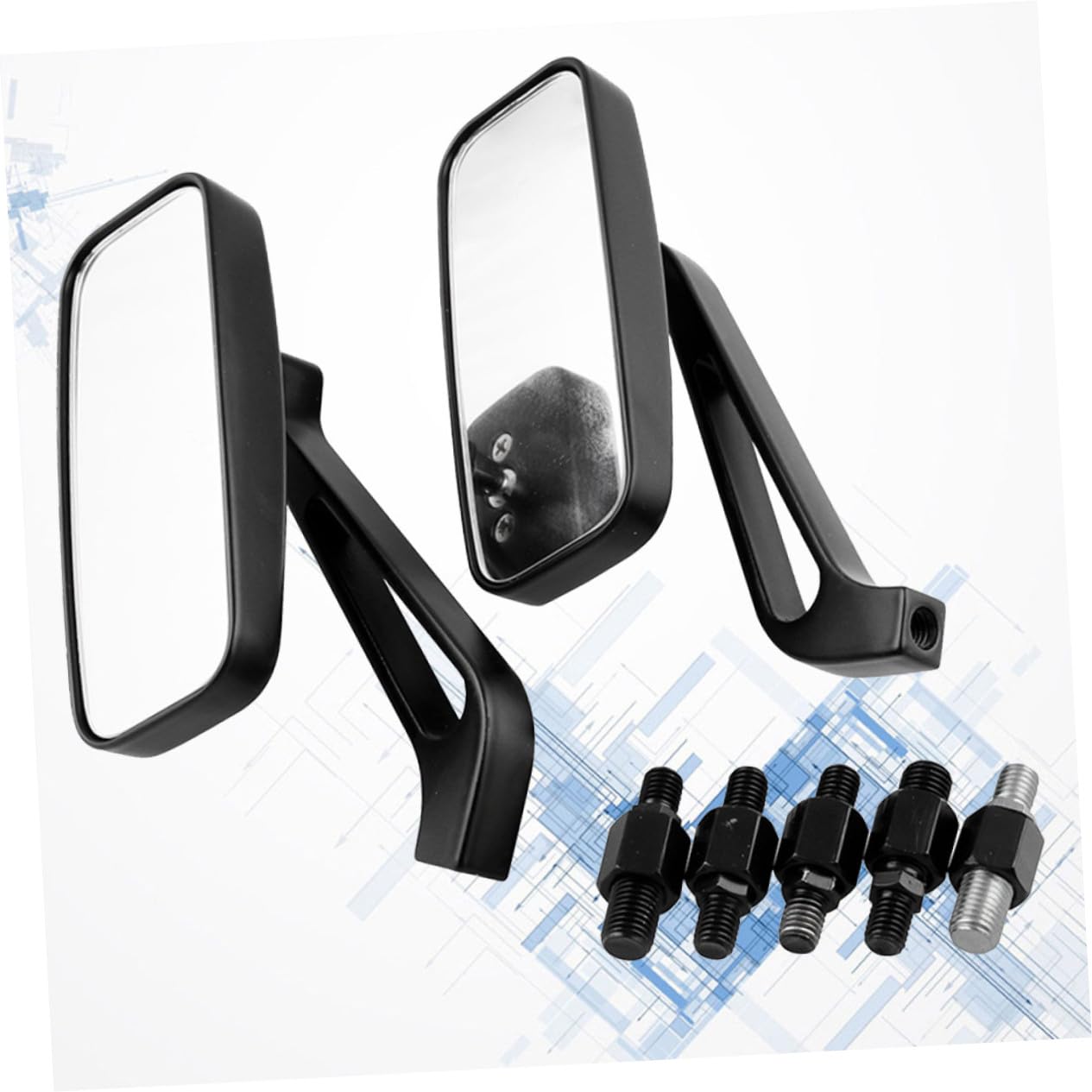 Specchietto Retrovisore Moto Manubrio 1 Paio Metallo Nero