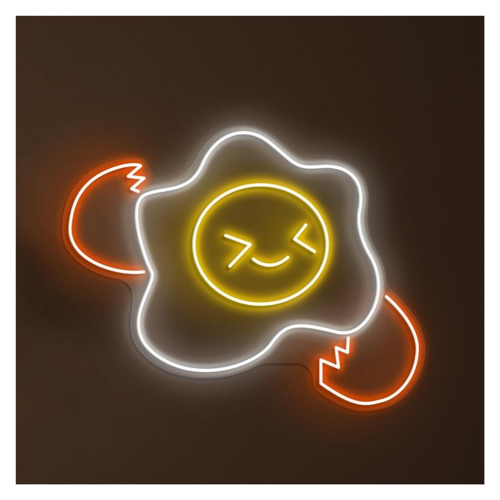 Rongch One Color Hanging Art Signs Broken Egg Neon Sign Handmade, Suitable For Breakfast Shop Decor With Brightness Adjustable 38Cm