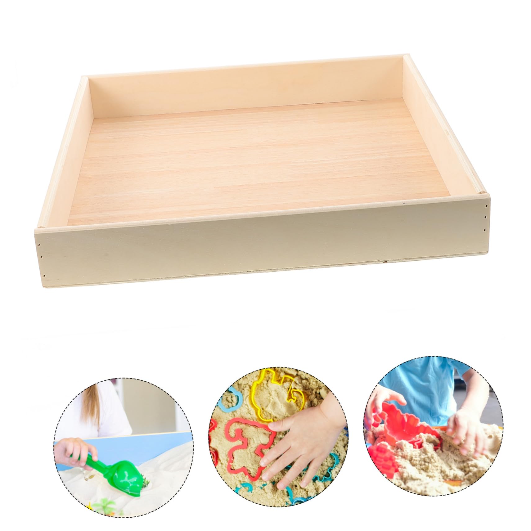 Kinderspielzeug Sandkasten, Tragbar, Beige, für Drinnen | Kindersandkasten, Aufbewahrungsbox, Rechteckige Form, für Kinder, Innen und Außen
