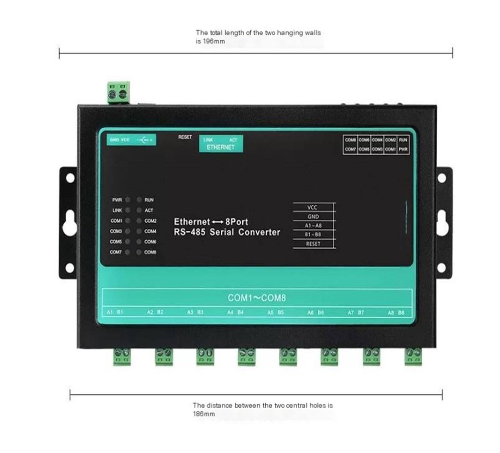 Server seriale RS-485 a Ethernet a 8 canali, SG-A018 | Modbus Modulo di comunicazione TCP/IP di livello industriale Polling di conversione RTU/TCP