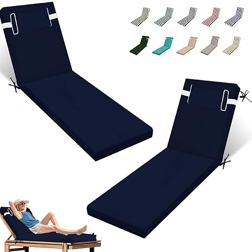 Chaise Lounge Cushion for Outdoor Furniture, 3 inch Waterproof Foam