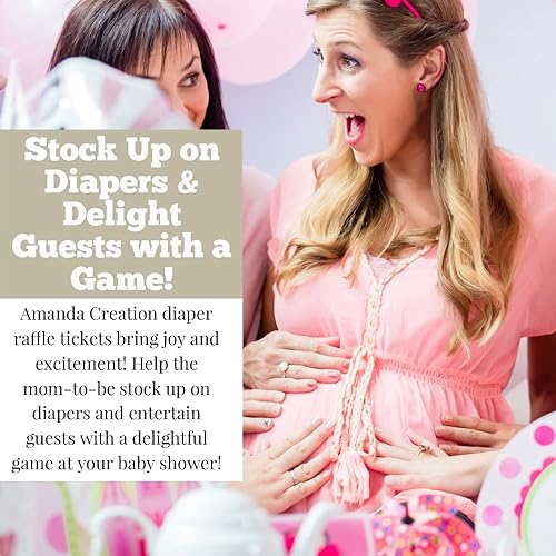 Miniatura 5 de Amanda Creation Boletos para sorteo de pañales florales de girasol, dalia y peonía para baby showers, 20 insertos de doble cara de 2 x 3 pulgadas,