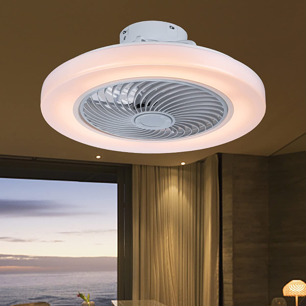 RAVIGACeiling Fans with Lights and Remote Ceiling Fans with Lamps and Remote Fan Light Dimmable 3 Speeds Ceiling Fan Lights for Bedrooms Living Room