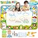 OUNUO Wasser Doodle Matte 100*70cm Zaubertafel Malmatte Wasser, mit 1 Malerroller, 4 Zeichenformen, 4 Stifte, 3 Stempel, 2 Schwamm, 1 Bilderbuch, Wasser Zeichnen Matte Drawing Painting Mat