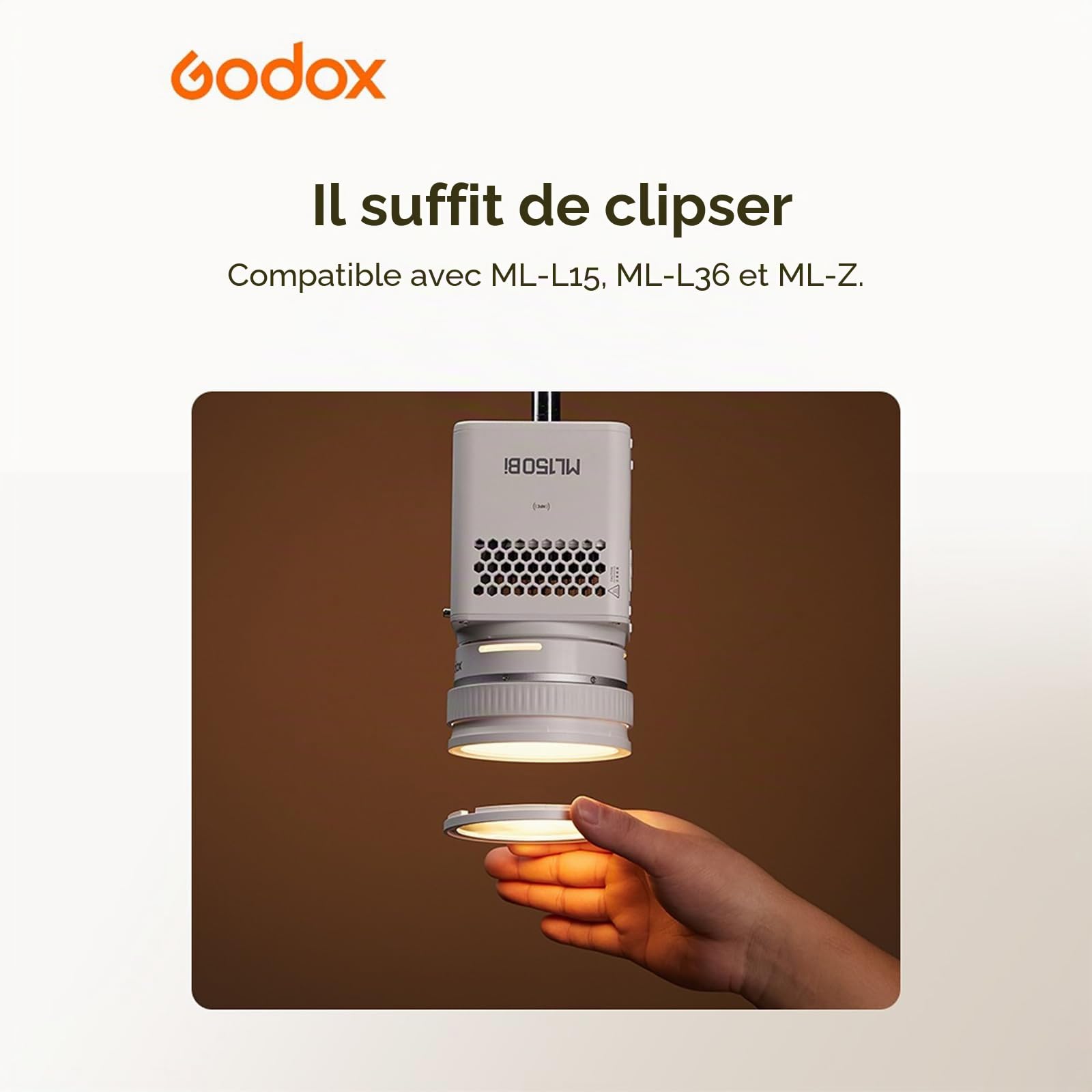 Godox ML-D Kit de diffusion magnétique pour lampes vidéo LED ML-Series compatible avec ML150Bi, ML80Bi, ML100Bi, ML100R, ML60II Bi, ML60Bi et plus encore, modificateur de lumière douce pour un