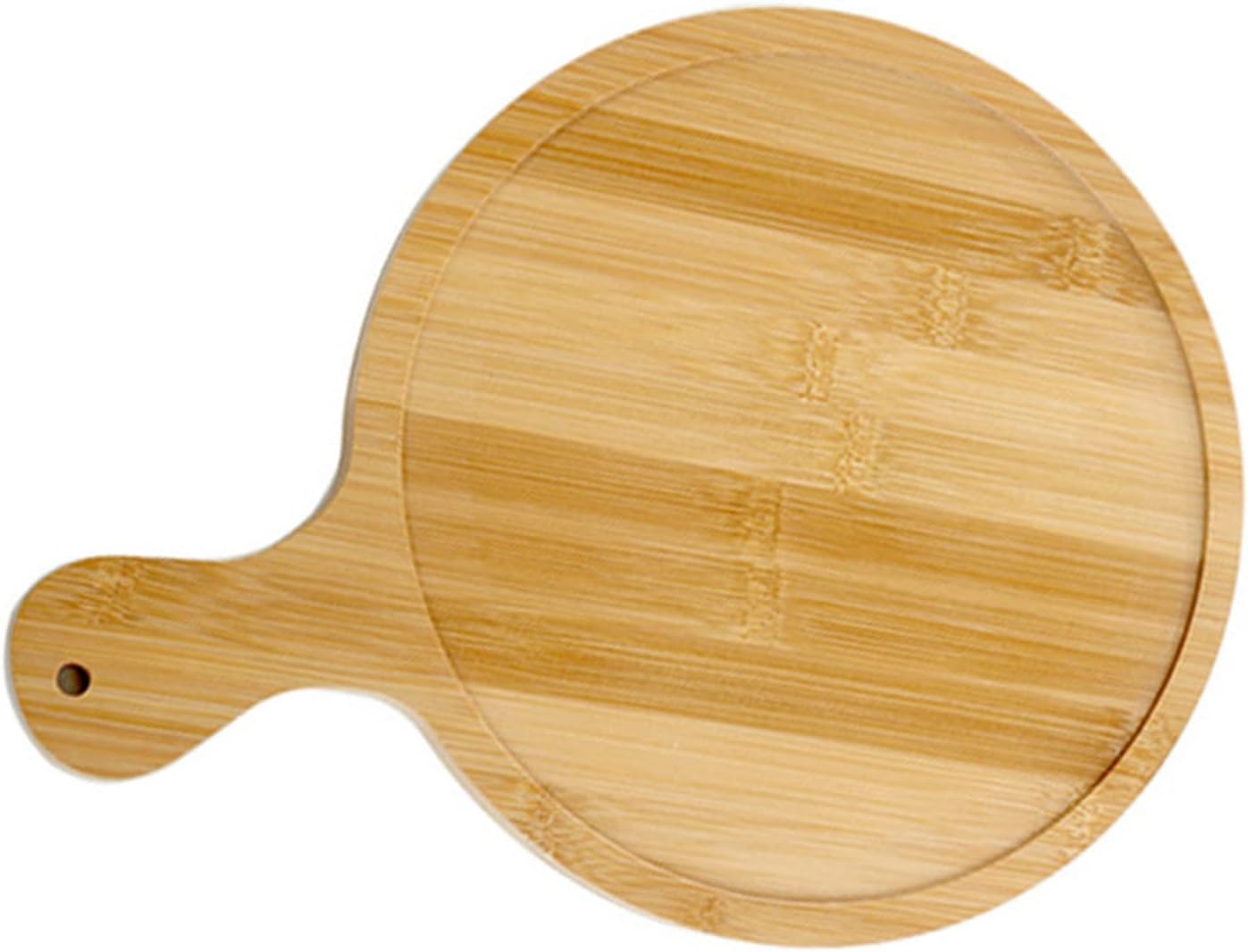 Round Pizza Serving Plate, Pizza Serving Tray Slot Wooden for Home (6in for 5in