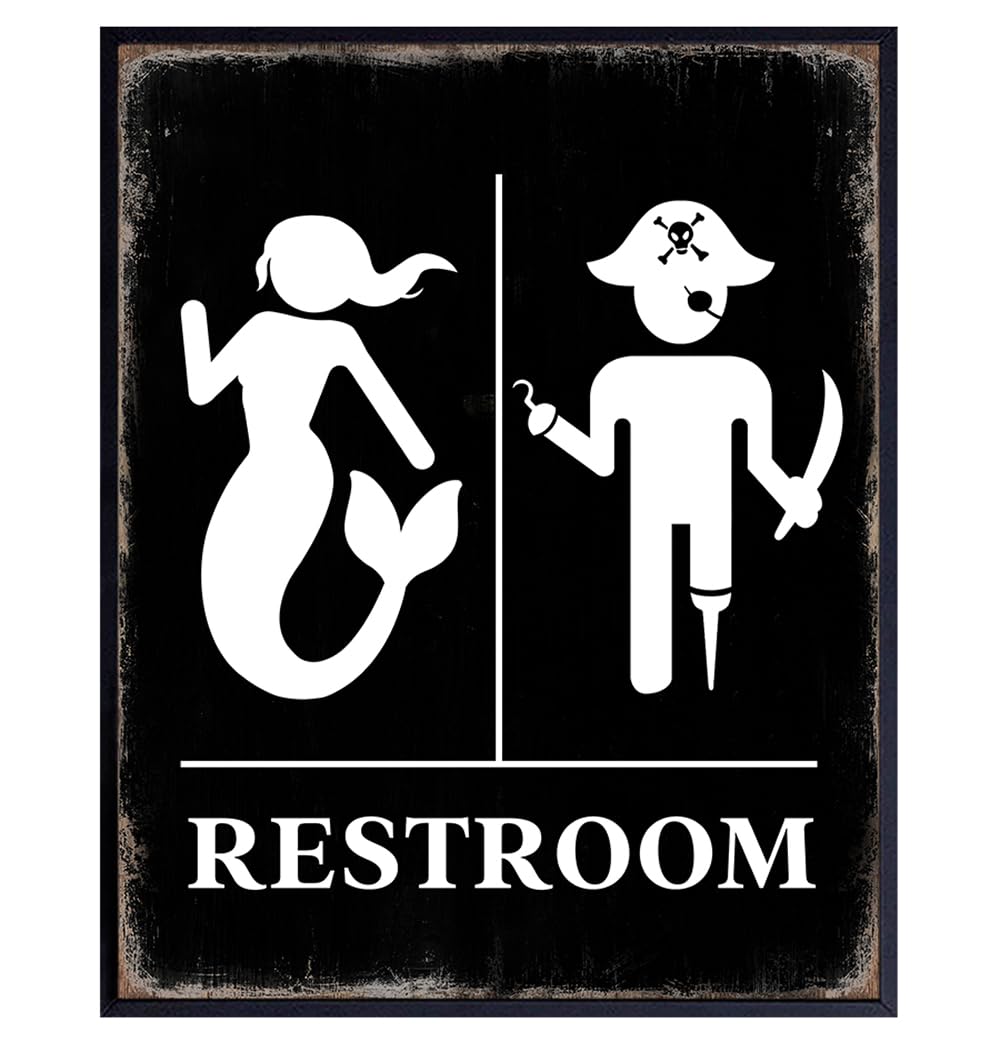 Restroom Sign Nautical Wall Decor funny Bathroom Decor