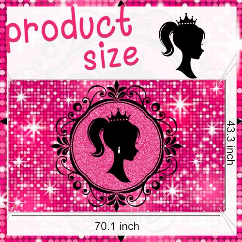 Banner fondo princesa rosa 70.1 x 43.3 pulgadas miniatura 5