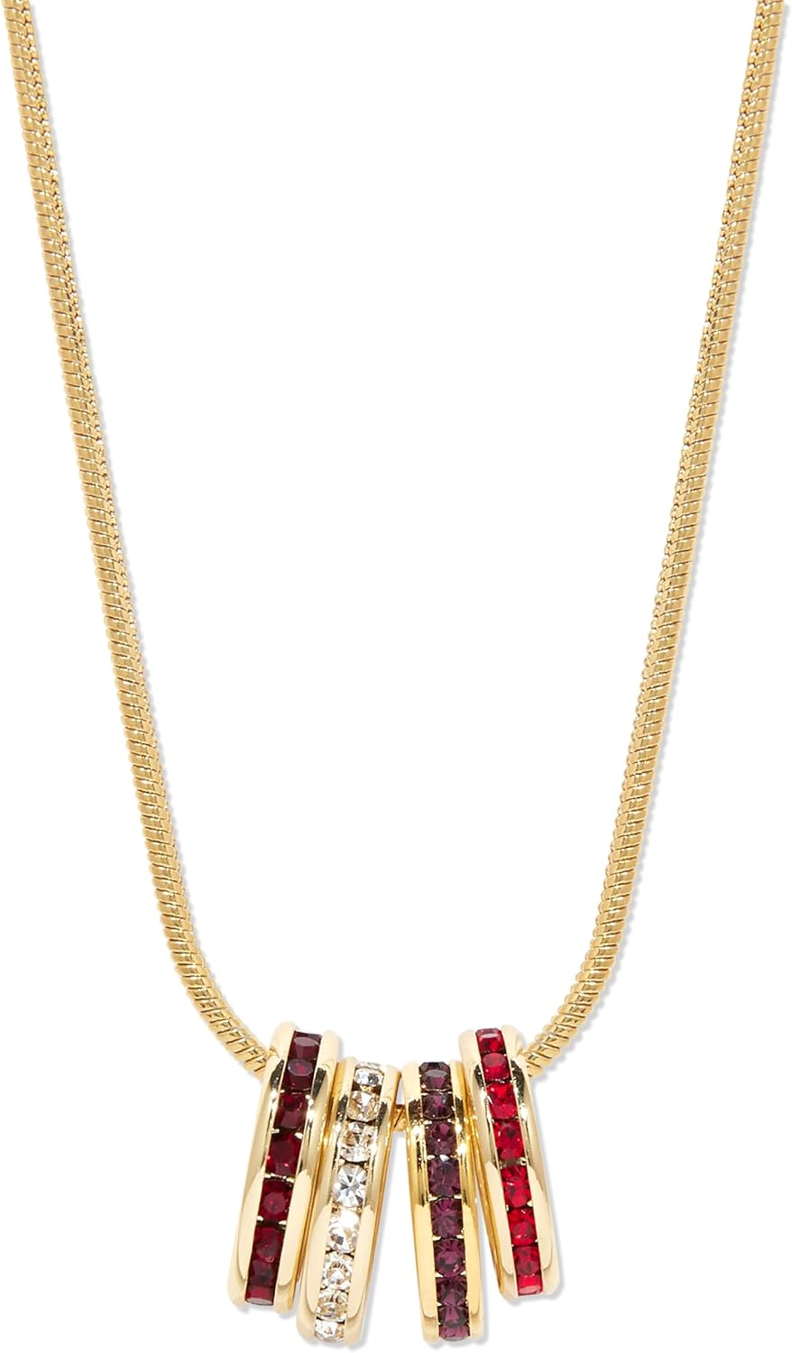 EVE'S ADDICTION Custom 4 Birthstone Charm Stackable Necklace in Gold, 18" chain - Mother's Necklace - Birthstone Jewelry - Gifts for Mom