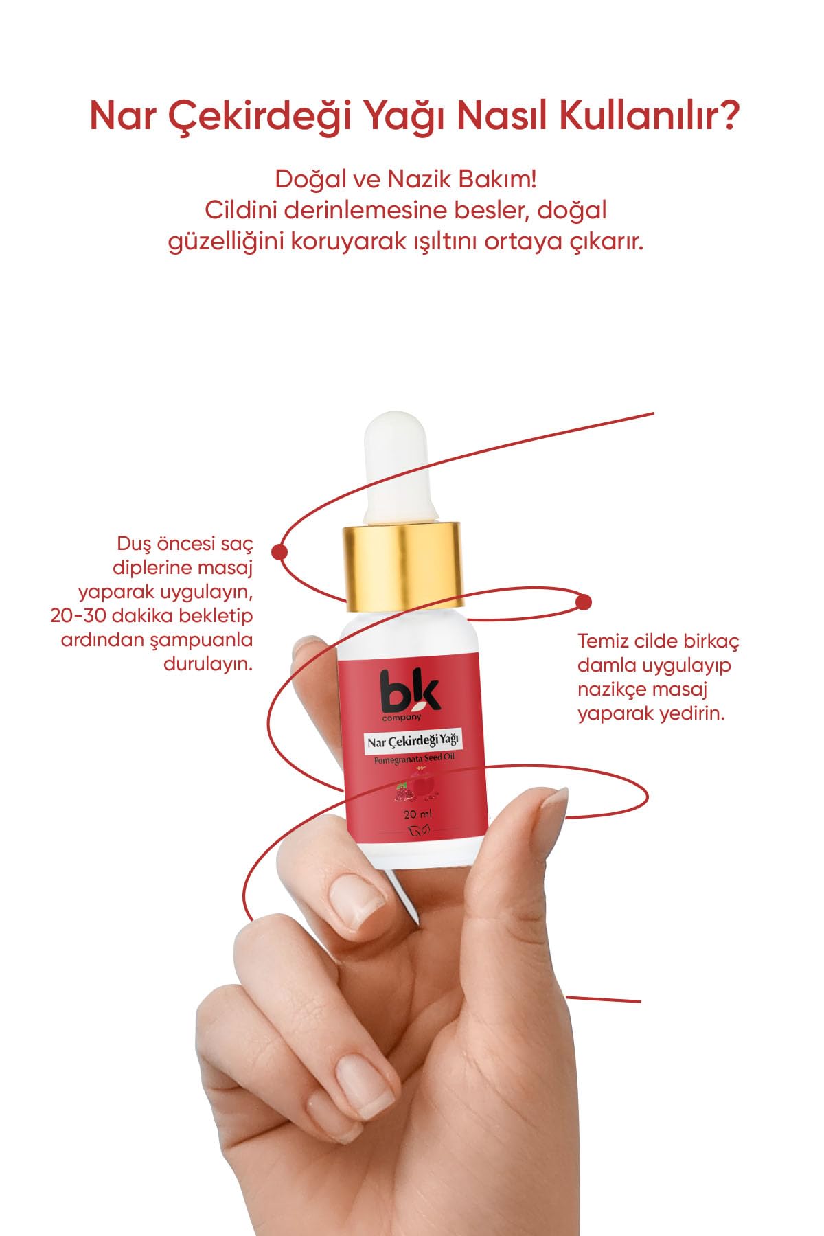 Nar Çekirdeği Yağı%100 Saf - Göz Çevresinde Işıltı Ve Sıkılaşma, Kırışıklıklara Karşı Serum 20 ml