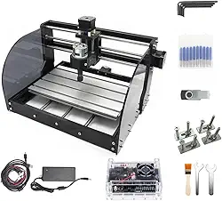 CNC 3018 Pro Max 3 eixos Desktop DIY Mini Madeira Router Kit Gravador Madeira PCB Fresagem de PVC Máquina de escultura GRBL Controle com pinça ER11 (3018 Pro Max)