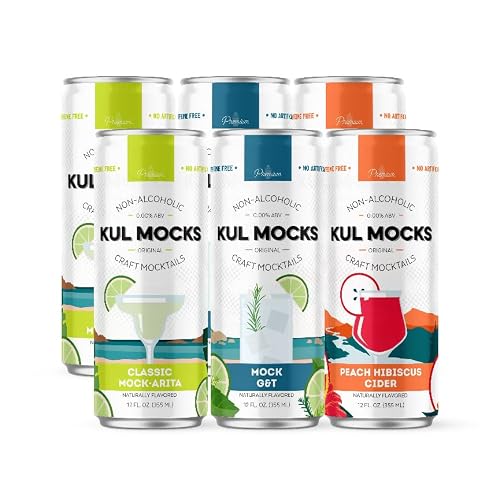 KUL MOCKS - Craft Mocktails | All the Experience, Without the Alcohol | Ready-to-Drink Zero Proof Cocktails | 0.00% ABV | Award Winning | Adventure Collection - Variety Pack (6pk)