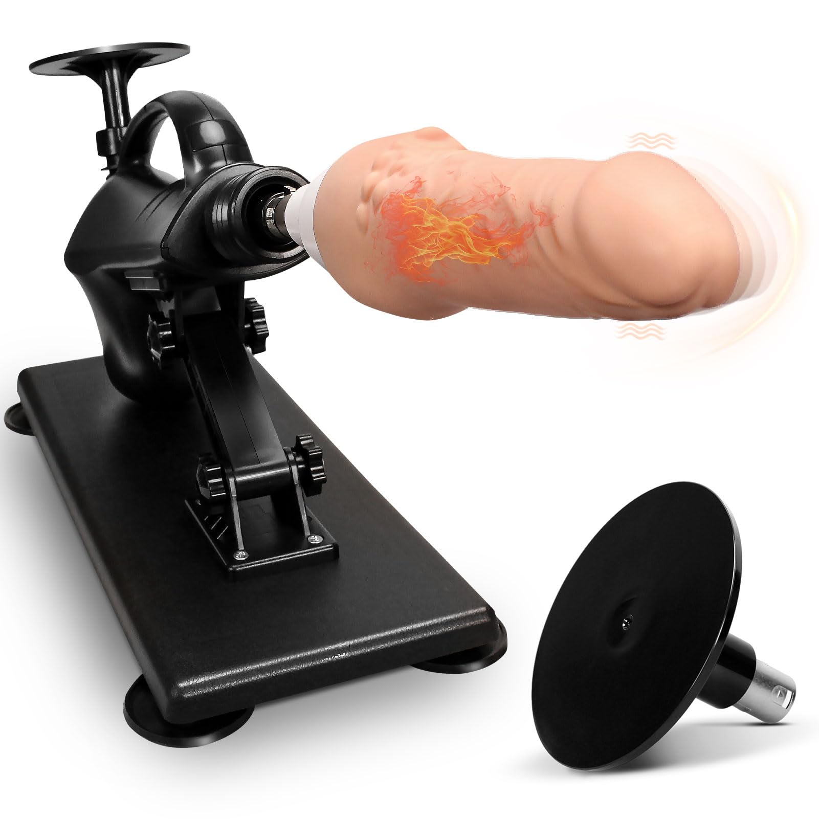 Macchina sessuale - Dildo vibrante e riscaldante, ventosa in dotazione, spinta automatica per G - spot e anali, giochetto adulto connettori 3XLR