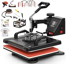 110V, 8 EM 1 Prensa Termica Sublimação, Maquina de Estampar Camisetas, Prensa Termica, Prensa Térmica Sublimação Máquinas de Prensa Térmica Transferência de Calor Por para Camisetas Caneca Chapéu Placa