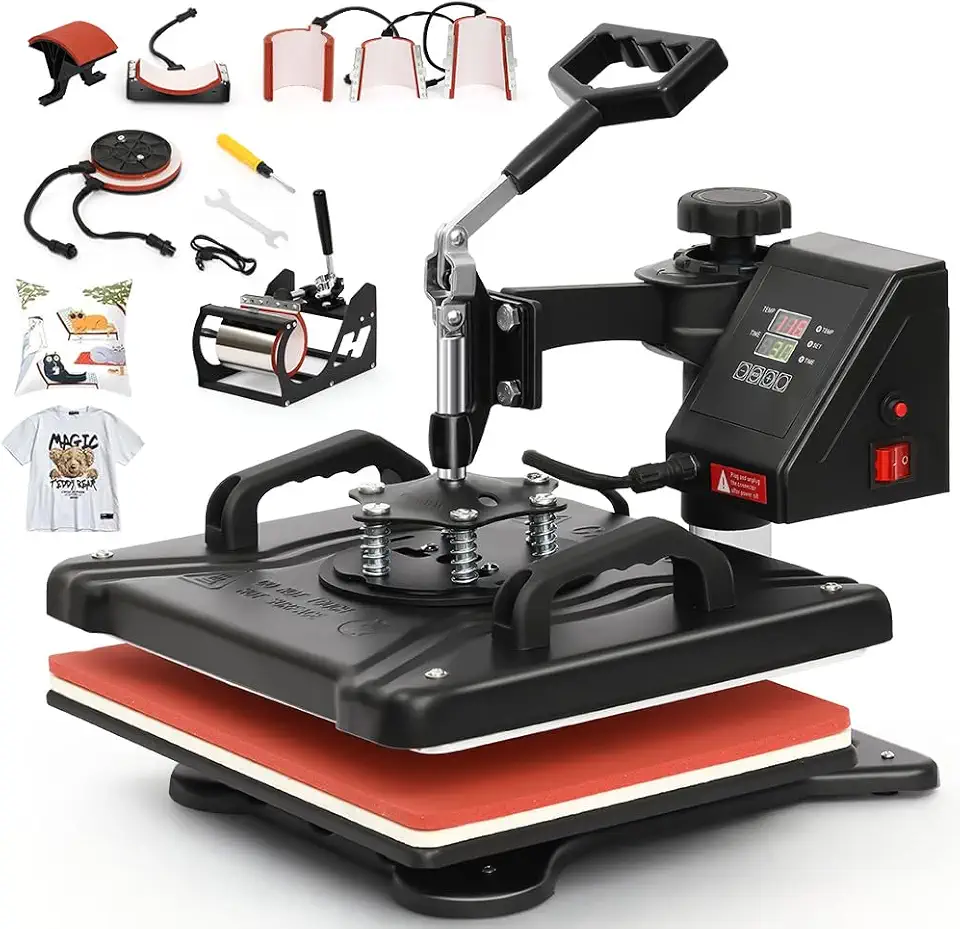 110V, 8 EM 1 Prensa Termica Sublimação, Maquina de Estampar Camisetas, Prensa Termica, Prensa Térmica Sublimação Máquinas de Prensa Térmica Transferência de Calor Por para Camisetas Caneca Chapéu Placa