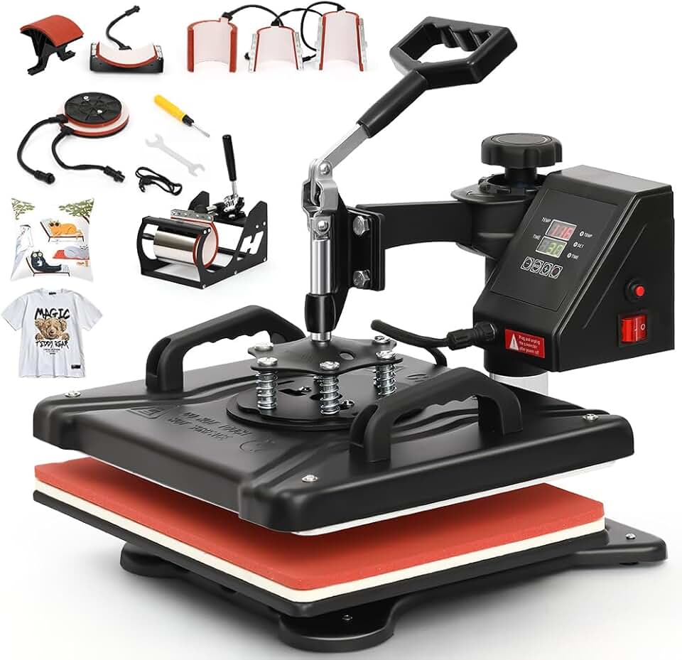 110V, 8 EM 1 Prensa Termica Sublimação, Maquina de Estampar Camisetas, Prensa Termica, Prensa Térmica Sublimação Máquinas de Prensa Térmica Transferência de Calor Por para Camisetas Caneca Chapéu Placa