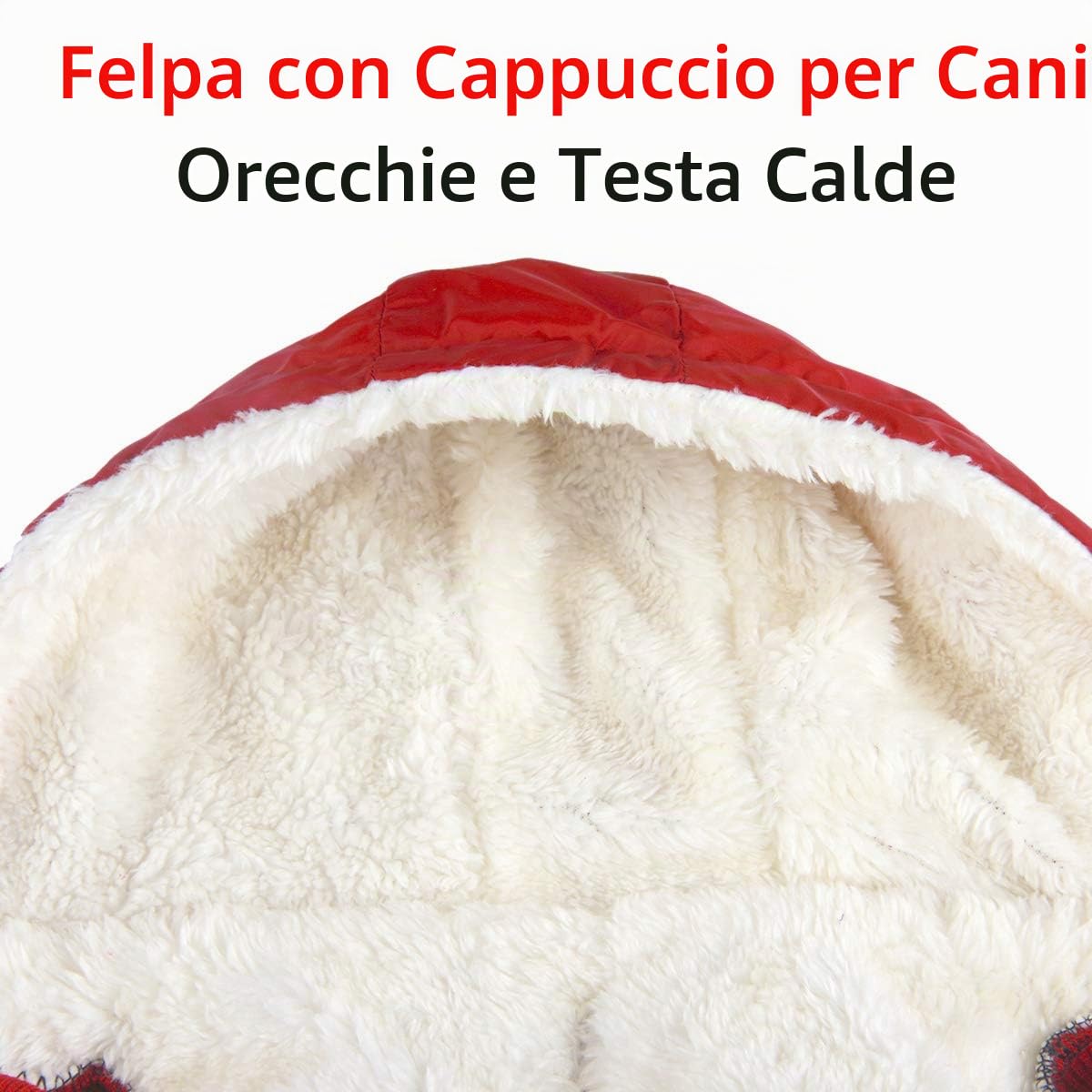 JoyDaog - Cappottino invernale per cani, con cappuccio, caldo, foderato in pile, per cani di taglia piccola (rosso M)