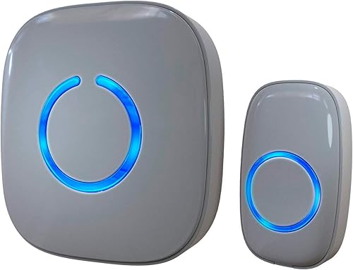 Campanilla de puerta inalámbrica modelo C de SadoTech, con rango mayor a 500 ft, con más de 50 carrillones, no necesita baterías para el receptor