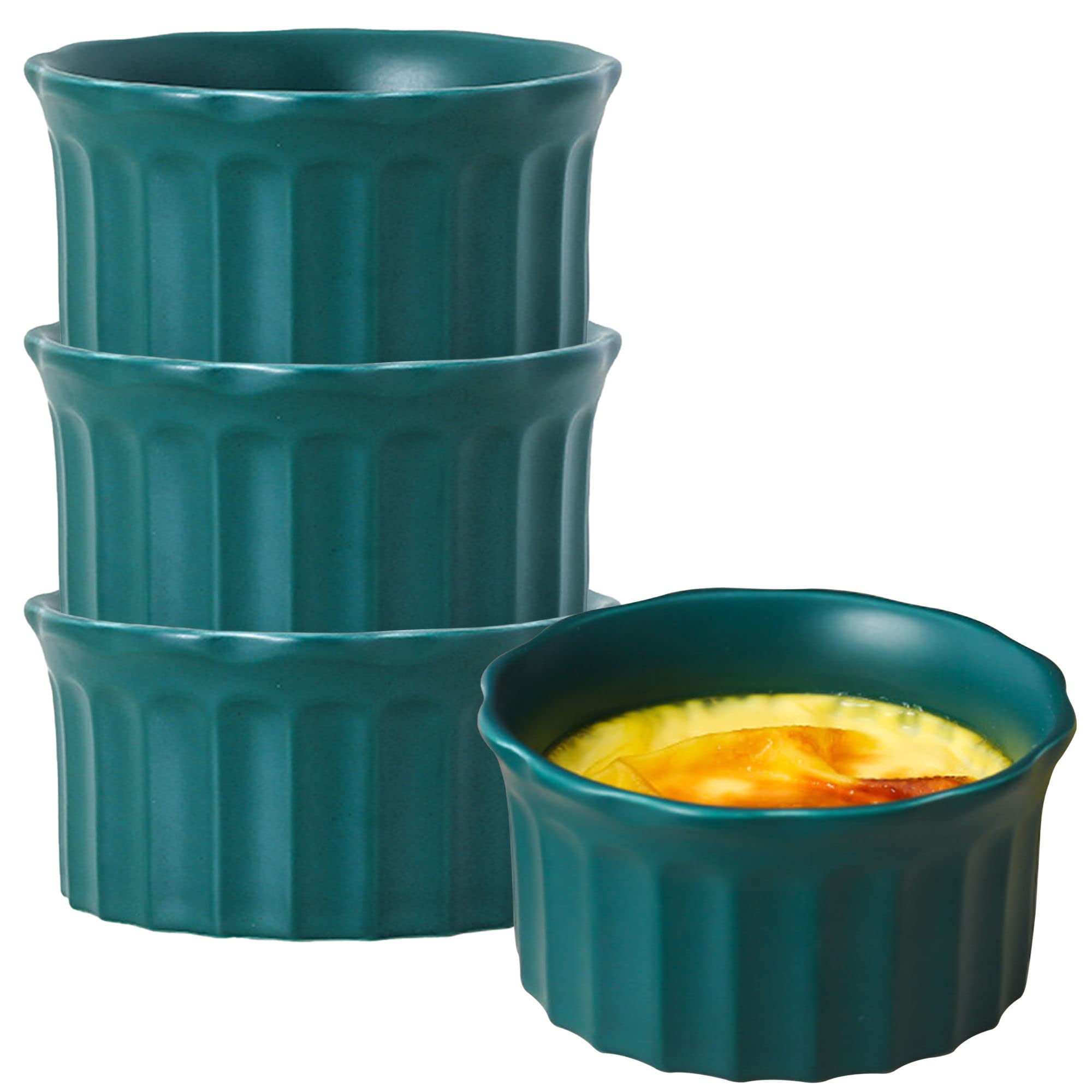Bol à soupe, bol à riz, bol à déjeuner, ensemble de ramequins, 230 ml, ramequins à crème brûlée, plats à soufflé allant au four, ramequins à soufflé, ramequins for friteuse à air-rose-lot de 8 (Color