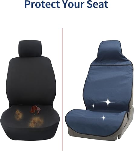 Miniatura 4 de COLINOO Funda impermeable para asiento de automóvil, ajuste universal, fundas de asiento delantero, parte inferior antideslizante, a prueba de sudor