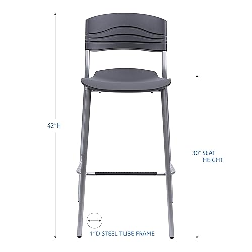 Miniatura 2 de Iceberg CafeWorks - Taburete Bistro con marco de acero de calibre pesado, 23 pulgadas de ancho x 44 pulgadas de alto x 22 pulgadas de profundidad,