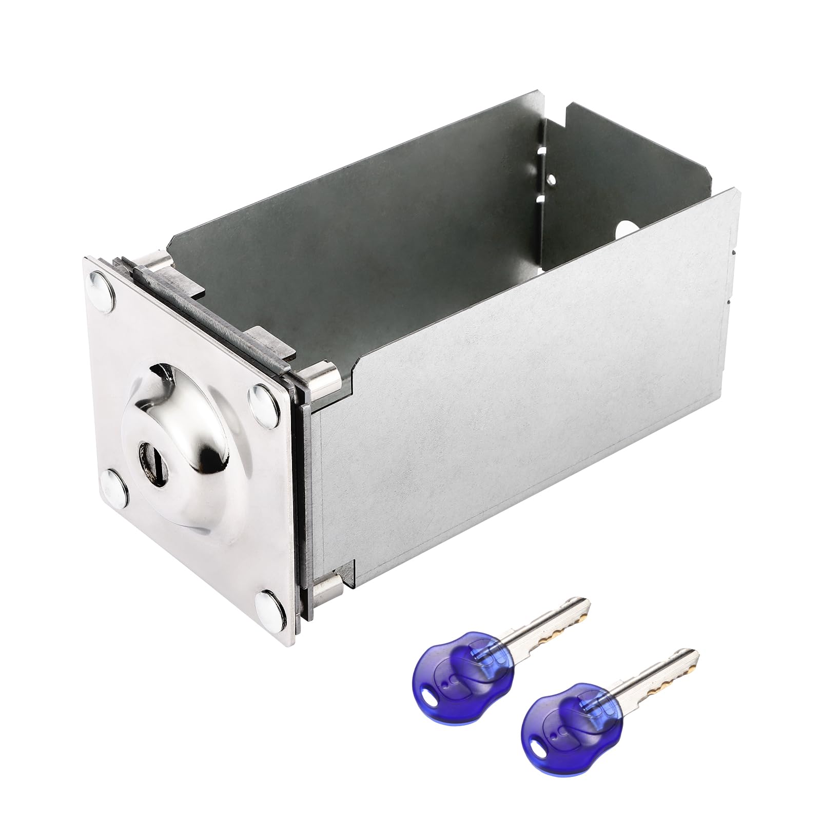 Photo 1 of W11190039 for Whirlpool-compatible and OEM-compatible coin box lock assembly for commercial laundry equipment (with 2 keys). Perfect replacement part numbers 4396671, 8316525 and W10860203.