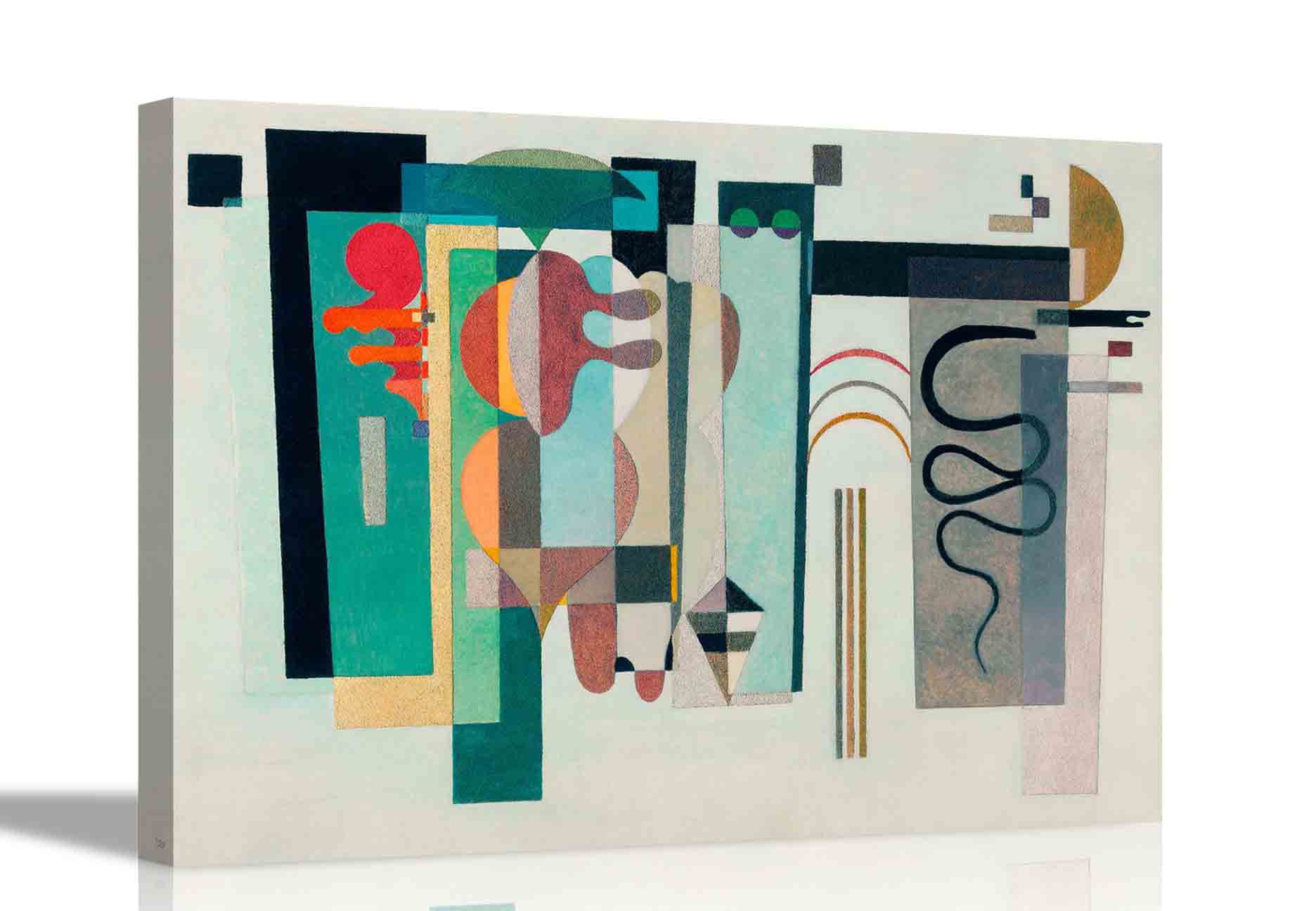 Artley Prints Multicoloured Two Green Points By Wassily Kandinsky On Framed Canvas Prints Pictures Home Office Bedroom Wall Art 86 X 61Cm (34 X 24 Inches) A1