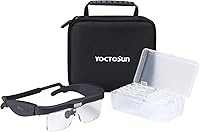 Vista 10 de YOCTOSUN - Lupas con 3 luces LED, estuche de almacenamiento, correa para la cabeza y 5 lentes desmontables 0.75X, 1.25X, 2.0X, 3.0X 4.0X, 2-Rosado