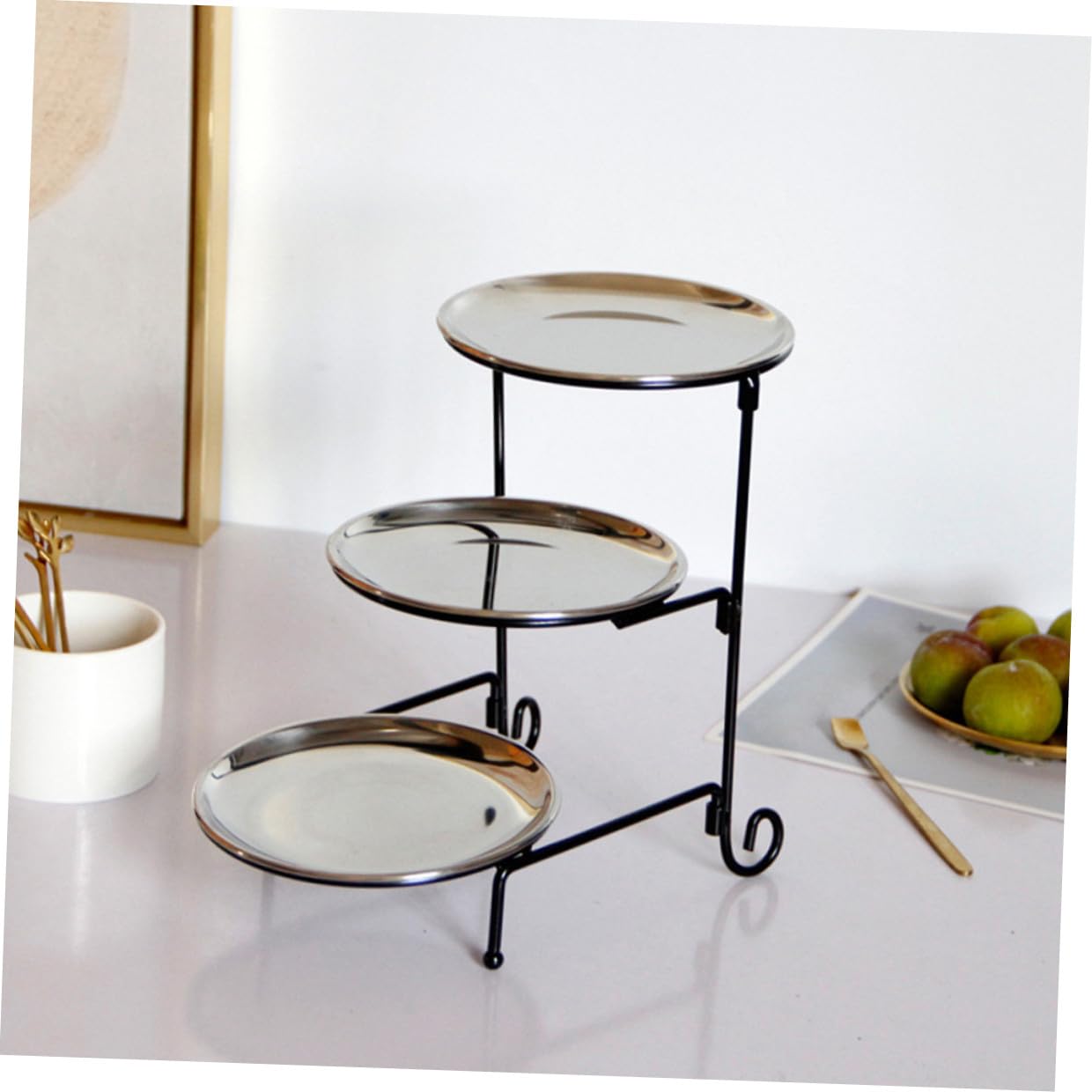 Housoutil Soporte para Pastel Plato de Frutas de Bandeja Desmontable para Servir Pasteles y Postres Bandeja Decorativa para Comida Fiesta