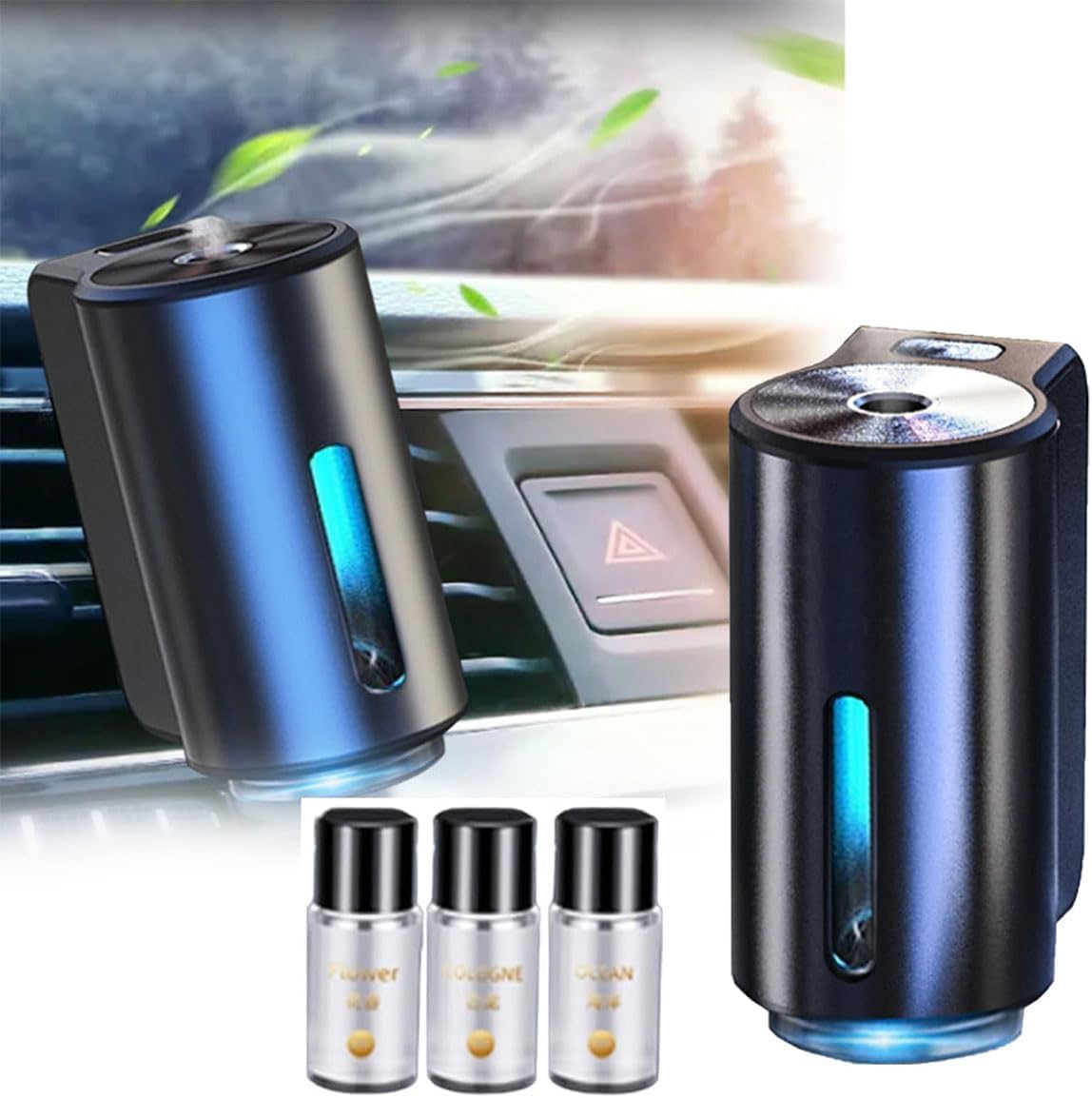 Inteligentny Dyfuzor Olejków Eterycznych USB Nano Atomizacja Aromaterapia Samochodowy Nawilżacz z 3 Światłami