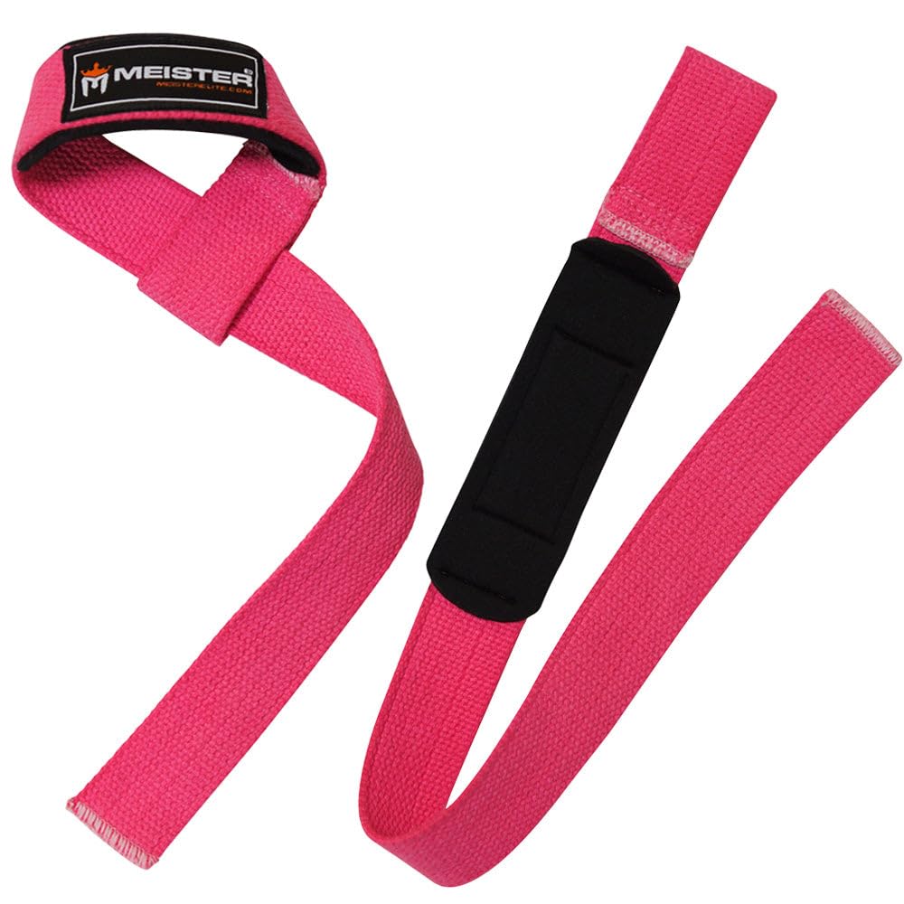 Meister Neoprene-Padded No-Slip Weight Lifting Straps for Grip (Pair) - Pink (B00UM7S9QS) Amazon Price History, Amazon Price Tracker