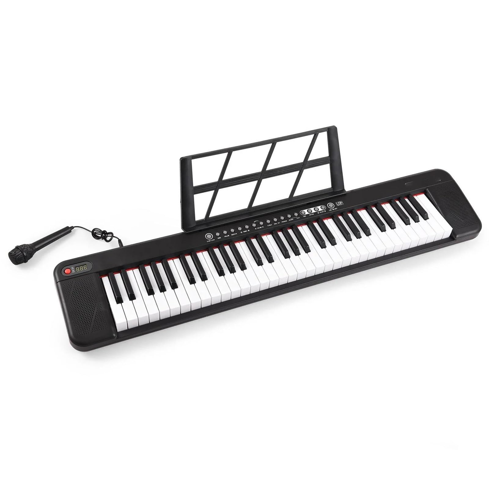 Amazon | プロ仕様の電子キーボード 61鍵電子ピアノ 多機能ポータブル