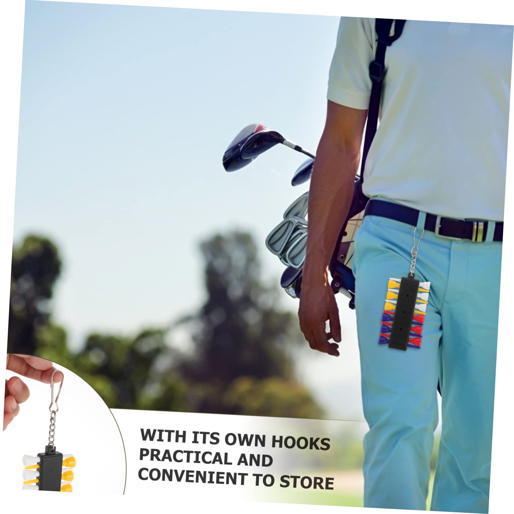 Abaodam Bolsa para Tees De Golf Divertida Y Ajustable para Guardar Tees De Golf Estuche para Guardar Tees De Golf Bolsa para Tees De Golf Carrito para Tees De Golf Accesorios De