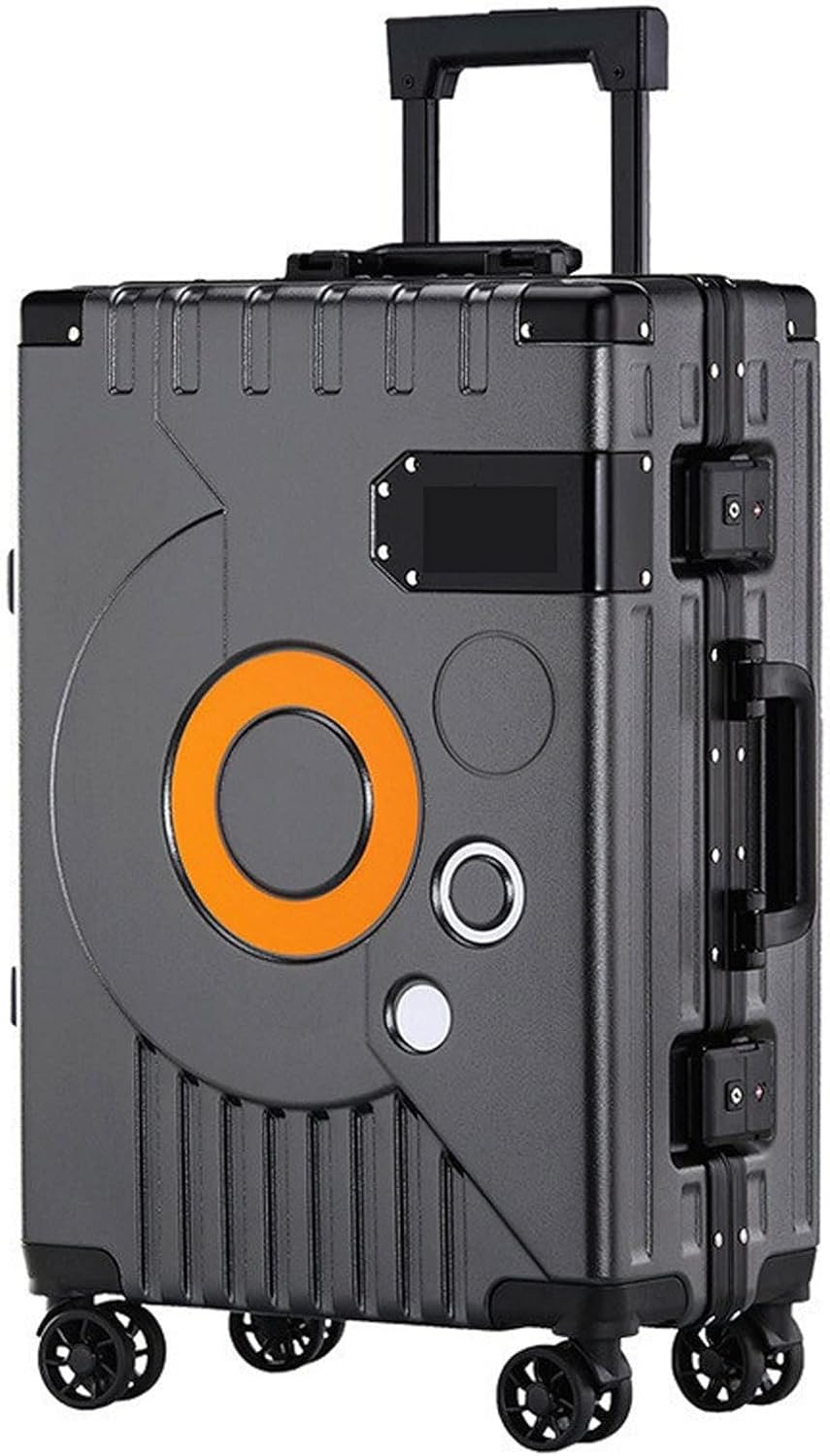 TONRA Carry On Luggage Round Design Trolley Case Aluminum Frame Silent