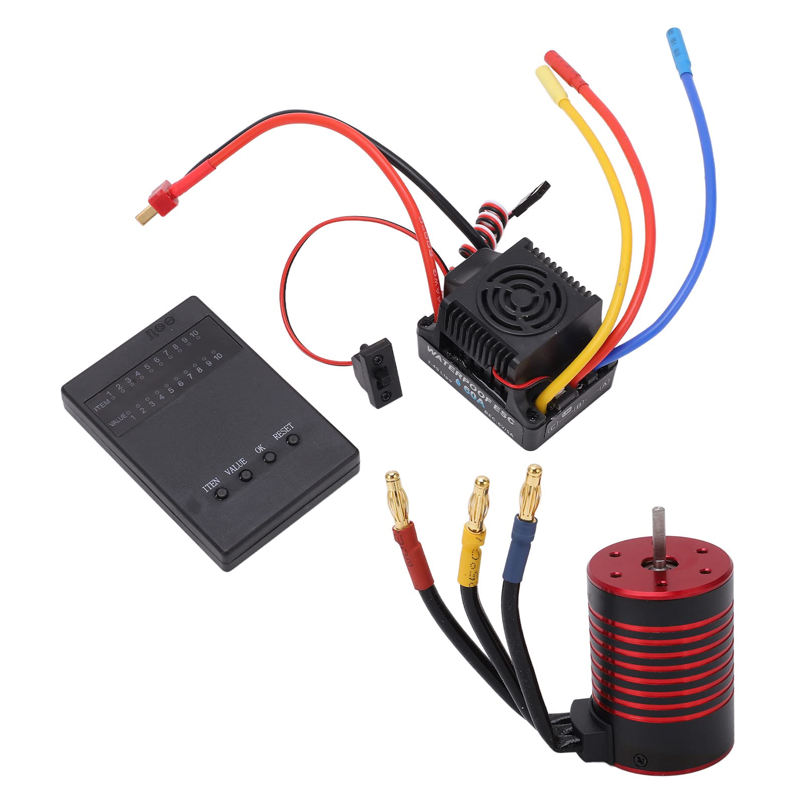 Wodoodporny Silnik 3650 Bezszczotkowy i 60A ESC Card Combo z wysoką konstrukcją skrętną i Aluminium Stopowa dla Samochodu 1/10 RC 2300KV (3100KV)