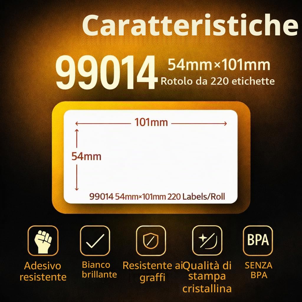 Yellow Yeti 30 Rotoli 99014 S0722430 Etichette per Spedizioni 54 x 101mm compatibili per DYMO LabelWriter 4XL 450 400 330 320 310 Duo/Turbo/Twin Turbo Seiko SLP 450 400 200 100 | 220 Etichette/Rotolo