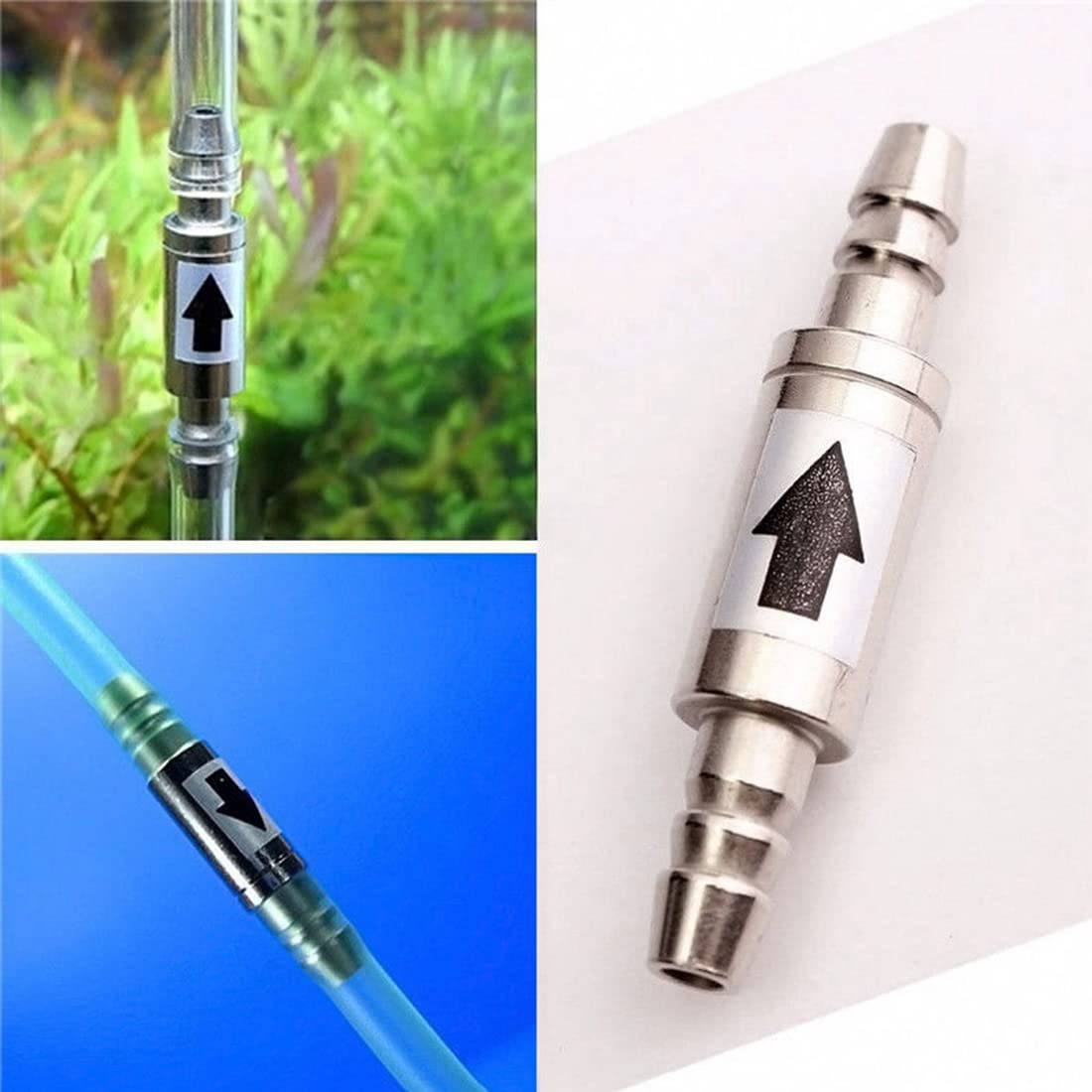 2 Piezas unidades de acero inoxidable CO2 desechable válvula antirretorno, de Aire Sin Retorno Antirretorno Difusor Regulador de Tubería de 4 mm en Sistema de Acuario