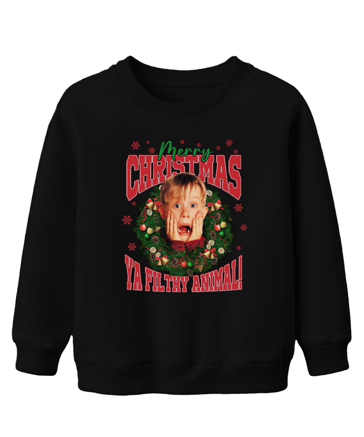 Merry Christmas Ya Filthy Animal Kevin McCallister - Home Alone Christmas Xmas Unisex Children's Christmas Jumper, black, 152