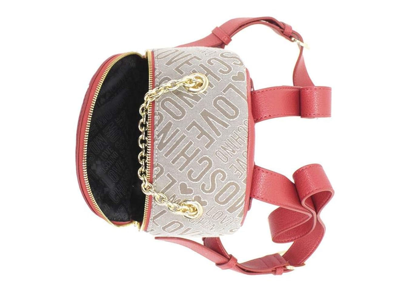 Amazon.com | Love Moschino Women's Logo Print Red Backpack
